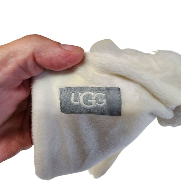UGG Unicorn Security Blanket Lovey Plush White Faux Fur - Picture 3 of 3